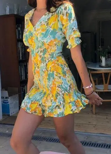 Faithfull the Brand Margherita Mini Dress in Annina Floral Size 8/Large