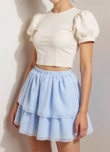 Hill House Clara Tiered Tulle Skirt, Powder Blue, XS