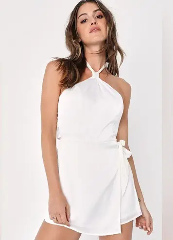 Lulu's Alluring Mood Ivory/White Satin Halter Side