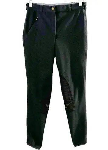 Tuff Rider Black Ribbed Front Zip Stretch Knee Breeches Riding Pants Size 26