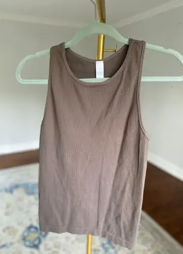 Avocado Racerback Tank Top Stretch Sustainable Ribbed Brown Buttery Soft Workout Size M