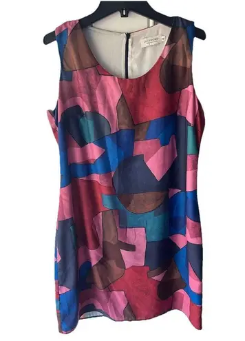 Molly Bracken Lili Sidonio Cubism Art Deco Colorful Shift Dress Size Medium