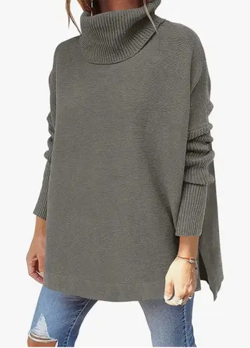 ANRABESS Ribbed GREY Cozy Turtleneck Sweater Gray Size undefined