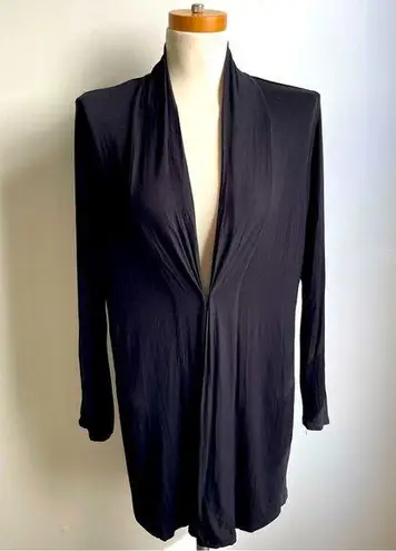 J.Jill Black Viscose Cardigan 3/4 Length Long Sleeve Draped High Neck Small