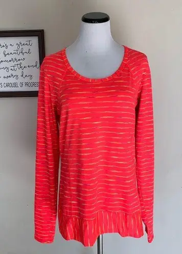 RBX performance running orange striped shirt thumb Size L