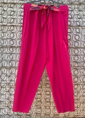 Vintage 70s Signet hot pink high rise paper bag pants Size L