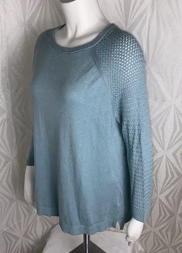 Banana Republic Factory Textured Raglan Pullover Chambray Blue