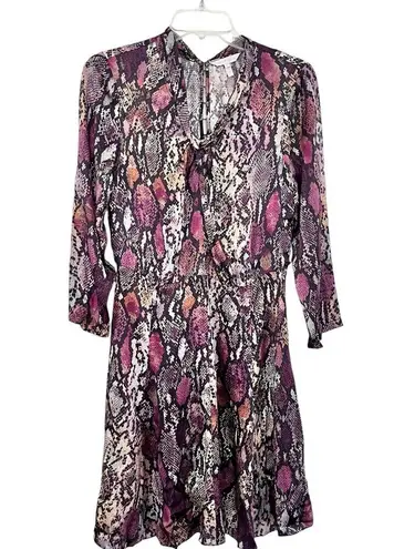 Rebecca Taylor Met Pink Python Snakeskin Print Silk Mini Dress Size 4