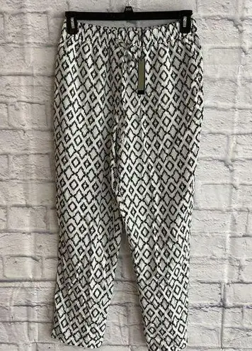 Tahari Women’s NWT Casual Comfortable Black White Jogger Style Pants Size M