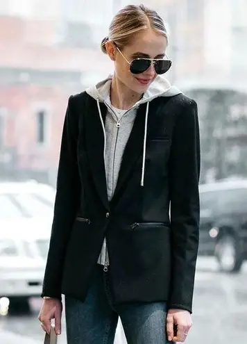 Veronica Beard Black Scuba Dickey Jacket Blazer Size 2