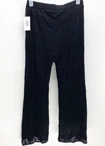 Shoe dazzle lace lined wide leg pants beach vacation comfortable crochet size L Black Size L