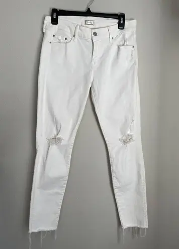 MOTHER Denim MOTHER Looker Ankle Fray White Jeans (Size 29) Little Miss Innocent