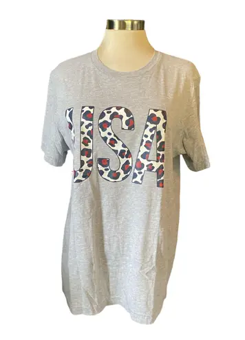 Southern Charms By Teresa T-shirt USA animal print on front short sleeves Sz LG