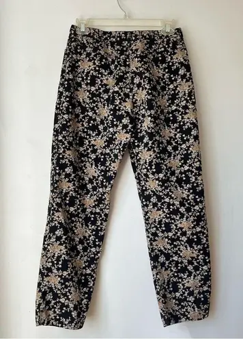 Ralph Lauren Vintage 90s Lauren  Black Tan Floral High Rise Tapered Leg Pants 4