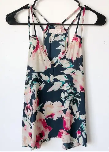 Eight Sixty Floral Rose Printed Strappy Tank Top