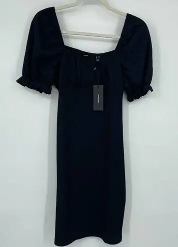 VERO MODA VMNINA Nina Short Puff Sleeve Dress Black Size Small NWT