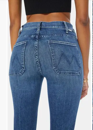 MOTHER Denim The Patch Pocket Insider Sneak High Waist Bootcut Caving In 25