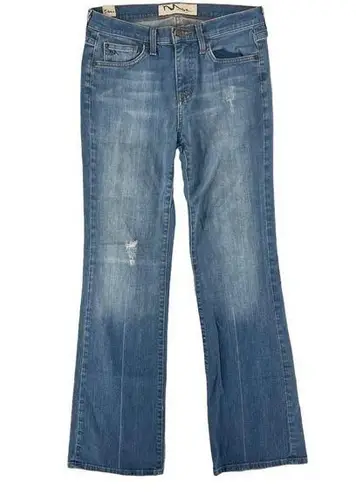 Manhattan Blues Tribeca Distressed Denim Bootcut Jean Blue Size 8