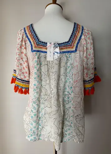 Anthropologie Maeve Paolina Tasseled Blouse