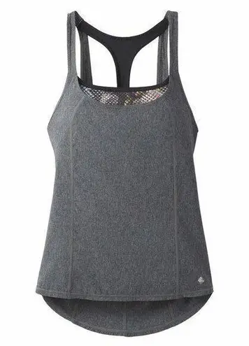prAna NWT Womens Yoga Pilates Strappy Top Bra New Sway 2 in 1 M Gray Black White