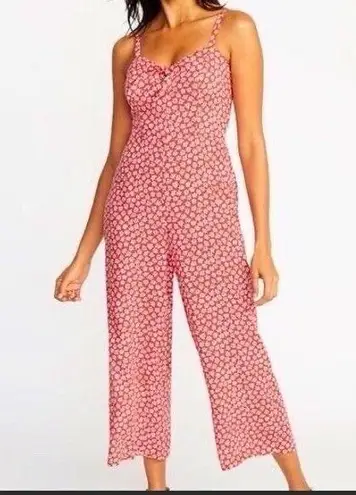 Old Navy NWT  Red Floral Sleeveless Cropped Jumper Jumpsuit