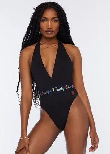 FOREVER SAVAGE BODYSUIT WITH RAINBOW LOGO Black
