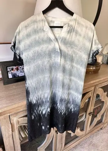 D67 Try B 212 Button Down Tie Dye Silk Dress Women’s Size Small Gray thumbnail 1