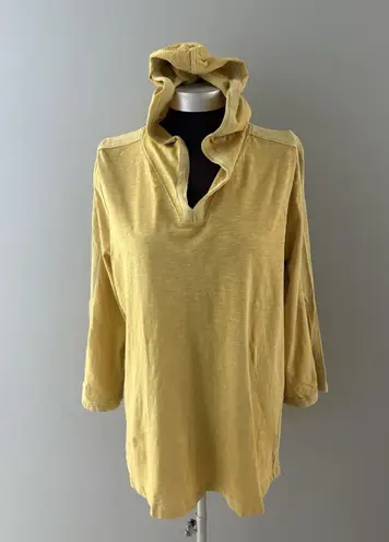 Soft Surroundings Hoodie Tunic Size L Heather Yellow Pullover Light Sustainable