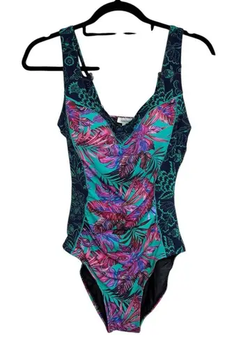 Sundance Kailani Tropical Print One Piece Swimsuit in Teal