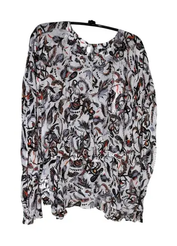 IRO New Voodoo Multicolor Long Sleeve Viscose Blouse Size 38