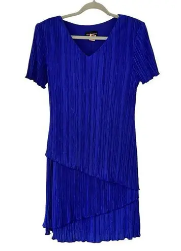 Connected Apparel Vintage Blue Dress Connected Ruffle Design Women’s Size Large Flowy Style Fit!