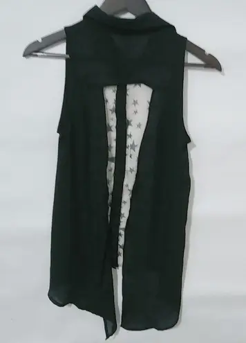 Sans Souci S Grunge Sleeveless Black White Stars Long Top