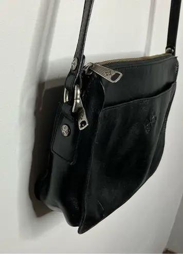 Patricia Nash  Nazaire top zip crossbody bag black leather medium size