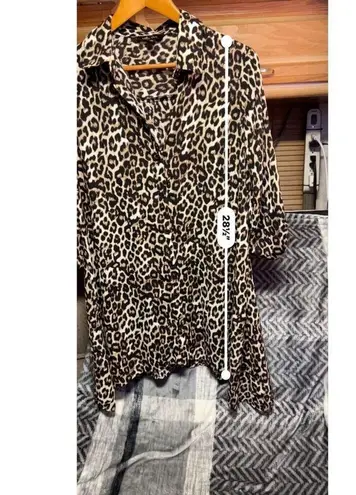 Melissa Paige Melissa Page Cheetah Print Midi Dress Medium