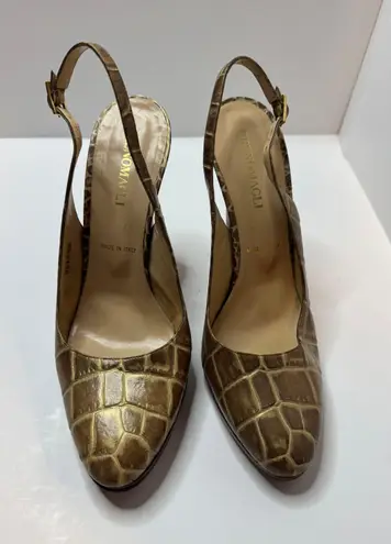 Bruno Magli Earth Tone Sling Back Pumps Size EU40