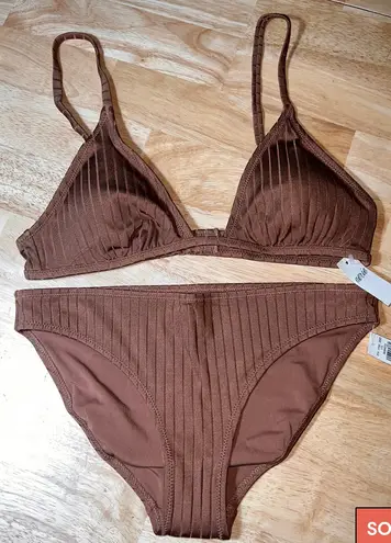 Aerie SMALL  Women’s 2 Piece Bikini Swimsuit In Brown BNWTS