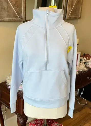 Danskin Half Zip Cotton Pullover Baby Blue Womens Small  Scuba