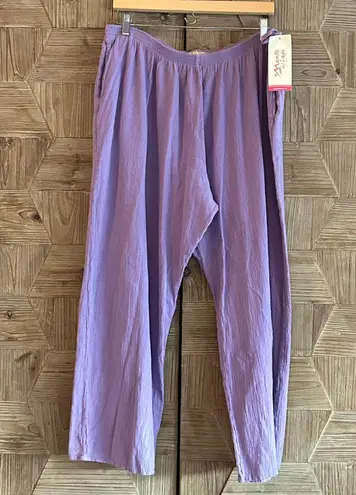 NWT Manta Del Lago Womens Casual Pants Sz 3X Lilac Boho Purple