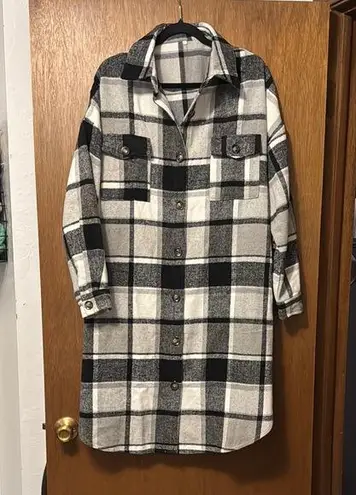 Buffalo Check Black and White Shacket Size L