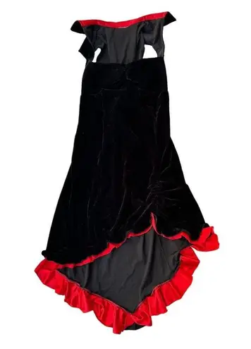 Women's S/M Halloween Black Velvet Red Silk Vampire Costume Sleeveless Dress Size undefined