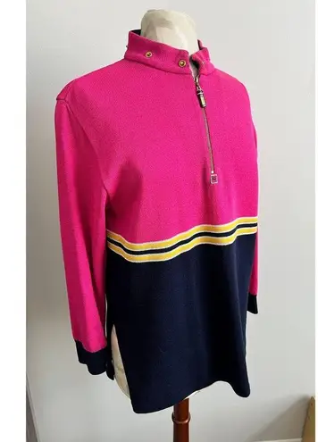St John Sport Color Block 1/2 Zip Pullover Sweater Petite Small Pink Size undefined