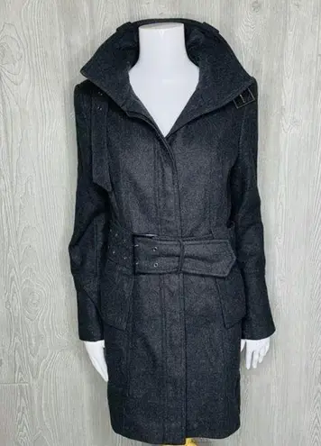 ZARA  basic long trench wool military style buckle collar coat jacket long sleeve