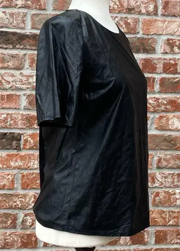 Renee C . black faux leather top / S / Excellent condition