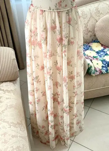 NEW City Studio Floral Dot Corset Maxi Gown in Light Yellow Size undefined