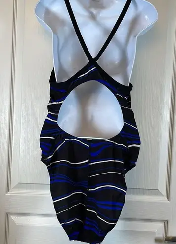 Adidas Women's  Vortex-Back Sport Active Black Blue Swimsuit Size 40 EUC #2633