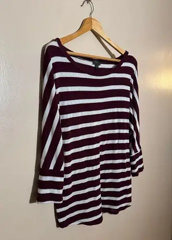Burgundy 41 Hawthorn Striped Top Size L VGUC Purple Size L