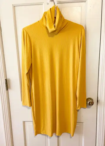 Say Anything NWT mustard yellow cowl neck influencer dress