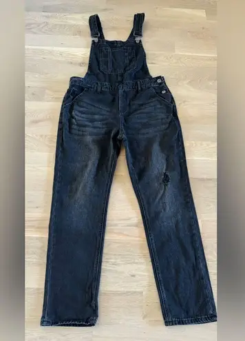 Risen jean relaxed Fit Distressed knee Overall Jeans black size medium