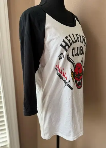 Netflix Hellfire Raglan Shirt Black & White Size Large