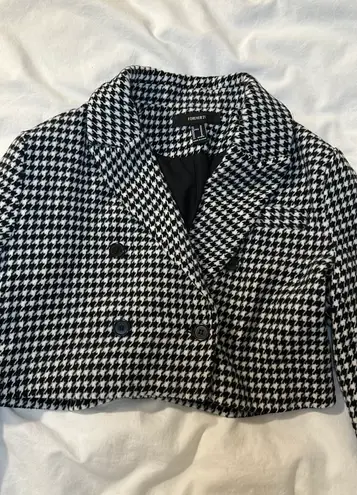 Forever 21 Houndstooth Blazer Cropped